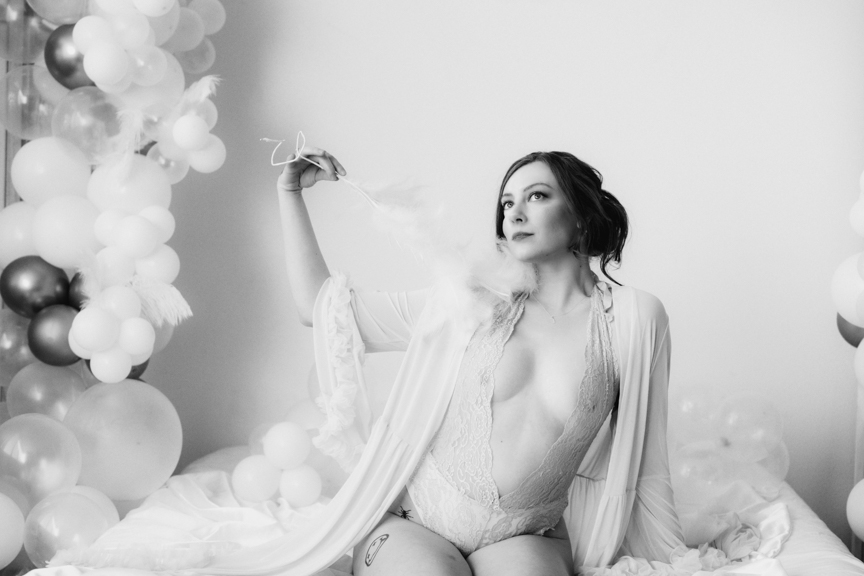 Valentine's Boudoir with feathers